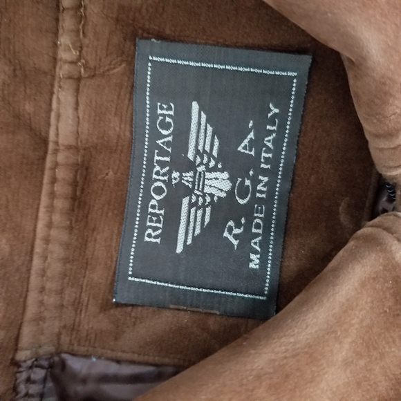 Reportage RGA Italy Leather Suede Jacket Brown - Picture 5 of 5